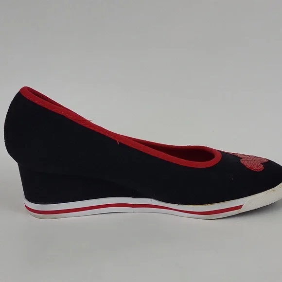 Disney Mickey Mouse Wedge Shoes Sequins and Canvas Size 9 - Picture 10 of 12